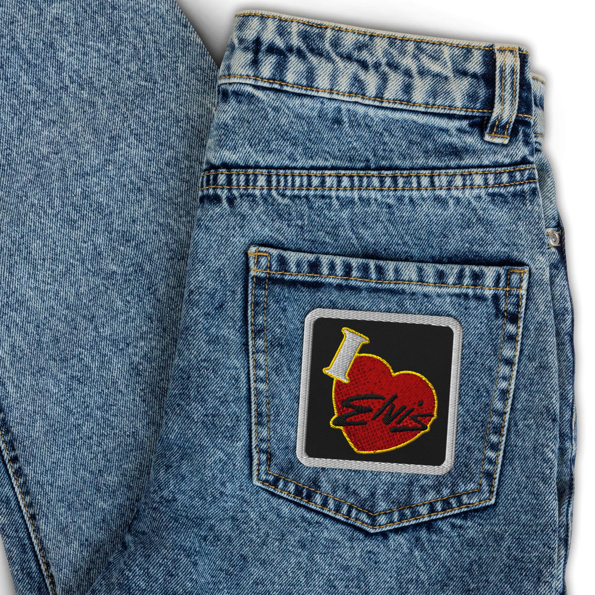 I Love Elvis Embroidered Patch, 3-Inch