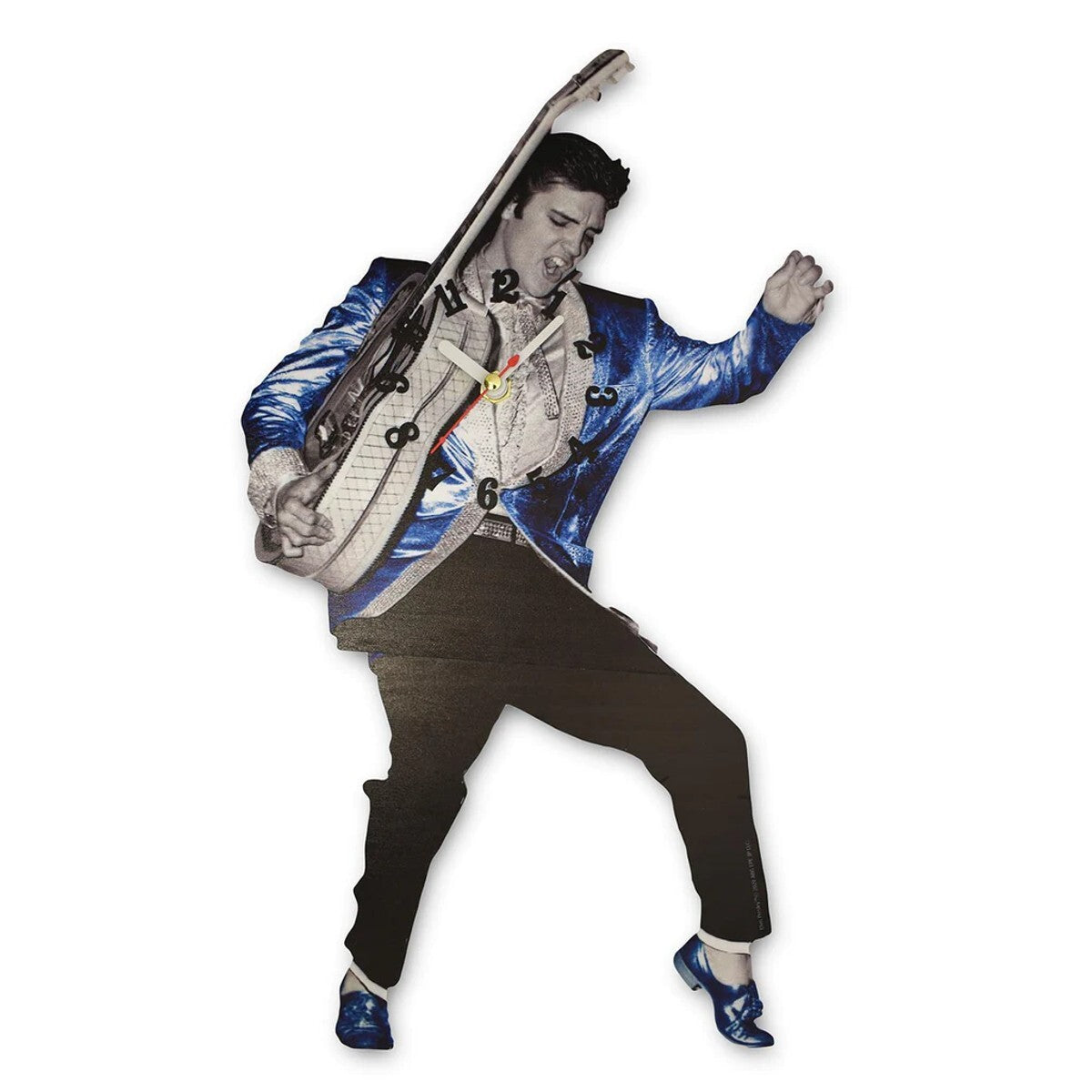 Elvis Blue Suede Shoes Swinging Legs Wall Clock