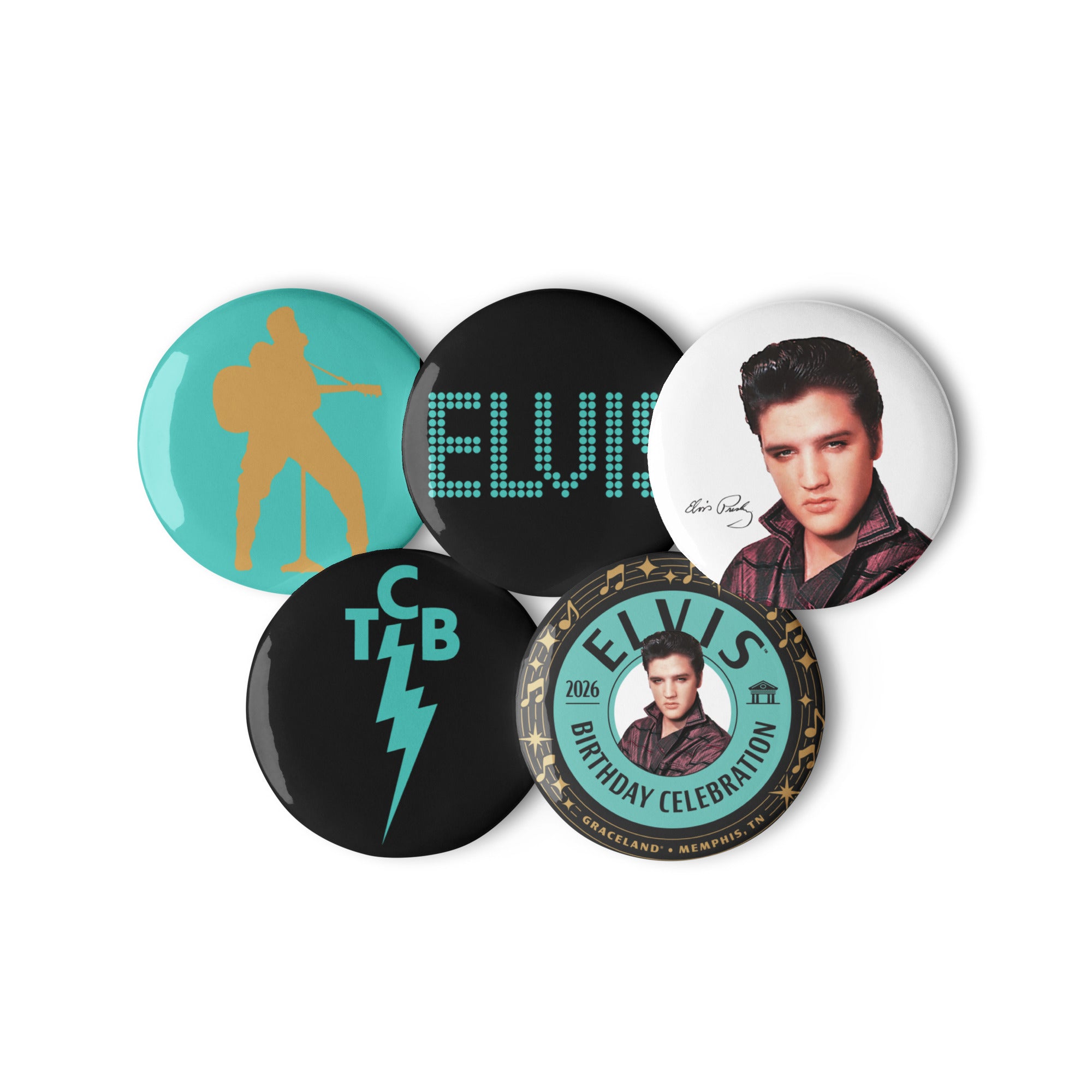 Elvis Presley 91st Birthday Pin Button Set of 5 – Shop Elvis